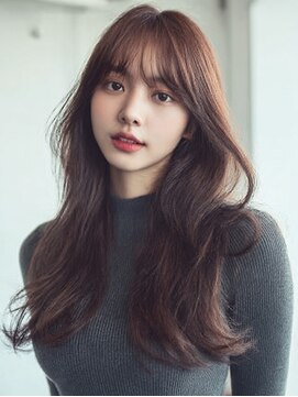 ダル 渋谷/表参道(DAL.) 顔周りカットハッシュカットダークブラウンワンホンレイヤー韓国