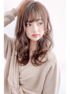 ロンドプランタン 恵比寿(Lond Printemps) 耳かけウェーブパーマフォギーベージュ艶カラー