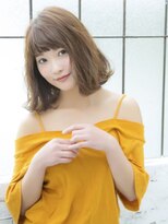 ロンドプランタン 恵比寿(Lond Printemps)&nbsp;前髪あり大人かわいい外ハネボブ/ミルクティーベージュ