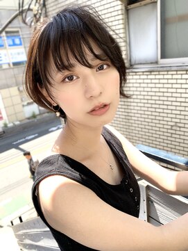 マリアバイアフロート(Maria by AFLOAT) 大人可愛い耳掛けショートセシルカット毛先パーマココアブラウン