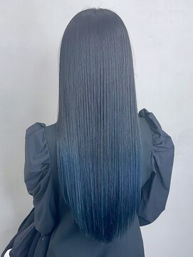 アルバム 池袋(ALBUM) ブルーアッシュ_斜めバンググレージュカラーシルキー_ba444792