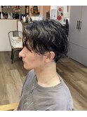 メンズ マッシュショートにラフなパーマ