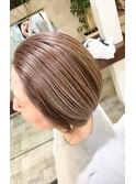 白髪ぼかしハイライト×明るめラベンダーアッシュ