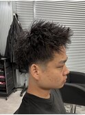 アップバングツイストパーマソフトツイストツーブロックショート