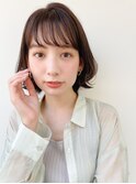 ミディアムレイヤー、外ハネボブ、グレージュ☆