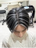 50代40代白髪ぼかしシルバーメッシュバレイヤージュ