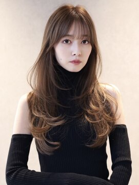 アース コアフュールボーテ 長野稲田店(EARTH coiffure beaute) ナチュラルベージュ_ヨシンモリ_顔周りレイヤー_レイヤーカット