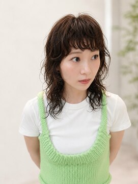 ハク アトリエ(HaKU atelier) ニュアンスウェーブパーマミディアムレイヤーくせ毛風ナチュラル