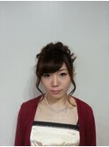 編み込みアップスタイル