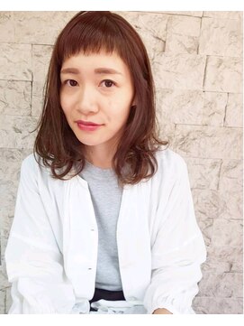 トリコ ヘアアンドケアスペース(trico hair&care space) trico　togo　大人ロブ×ショコラピンク