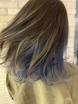 ロンド 表参道店(Lond)&nbsp;クラシカルデザインカラー無造作カール～インナーカラーブルー＊