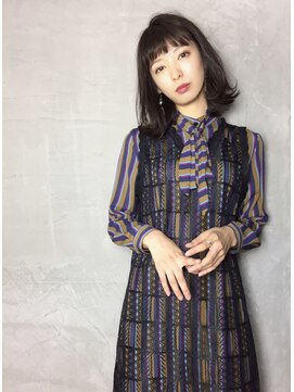 アン たまプラーザ(un) ◆似合わせカット/ミディアムレイヤーカット【ダークアッシュ】