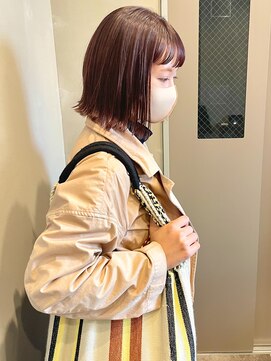 フレーム なんば店(FRAME) 【FRAMEなんば】切りっぱなしボブ×ピンクバイオレット