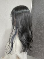 アジールヘア 所沢プロペ通り店(agir hair)&nbsp;イヤリングネイビーインナーカラー10代20代30代ロング