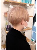 ハンサムショート20代30代人気☆透明感ブロンドベージュショート