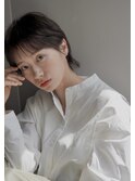透明感抜群のアッシュベージュ ハンサムショート 自由が丘　YUTA