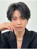 men'sメンズ髪質改善縮毛矯正ブリーチなしブルーブラック/立川