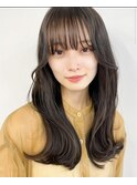 秋色◎韓国風レイヤー×シースルーバングで大人可愛いヘア