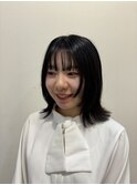 ナチュラル外ハネミディアム × シースルーバング
