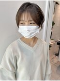 大人マッシュショート　耳かけ　ナチュラル時短ヘア