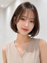 アローンズ(alones)&nbsp;韓国風シースルーバング丸みボブ