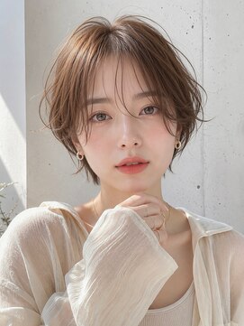 ノア 三宮店(NOA) 【NOA】小顔カット韓国風くびれショート透け感シースルーバング
