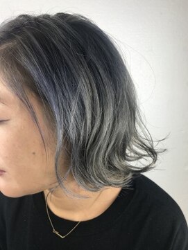 ヘアデザインクラフト(hair design CRAFT) 【CRAFT】前下がりボブ☆ブルーグラデーションカラー☆