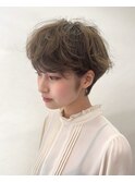 寒色カラー×マッシュショート