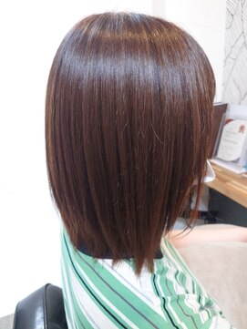 ヘアーカルチャー 小倉台店 HAIR CULTURE ミディアムストレート艶髪レッドブラウン大人可愛い