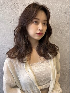 アース 三軒茶屋店(HAIR&MAKE EARTH) 三軒茶屋_レディース_ロング_コテ巻き_パーマ_ブラウン_前髪_