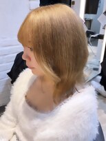 インク サカエ(inq sakae)&nbsp;韓国ヘア/顔まわりカット/ミディアム/ハイトーンカラー/レイヤー