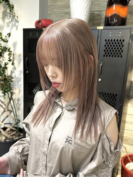 ヲタク(wotaku.) ミルクティーベージュハイトーンケアブリーチダブルカラー前髪