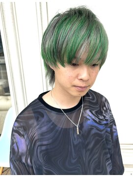 グラスペディア(graspedia) グレー×グリーン【広島派手髪】【広島ハイトーン】