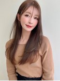 黒髪小顔ワンレンストレートレイヤー5124