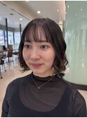 ボブパーマ/前髪あり/コテ巻き風パーマ/デジタルパーマ