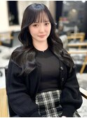 新宿韓国風盛れるヨシンモリ暗髪ロングヘアグレージュ