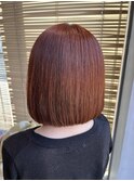 ◎アプリコットオレンジの美髪ボブ夏スタイル