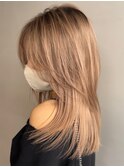 韓国ヘアーハッシュカットレイヤーカットハイライトカラー