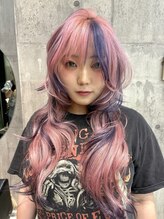 ワンズオゼ 渋谷(ONE's oze) 2回ブリーチ/ピンクカラー/デザインカラー/ケアブリーチ