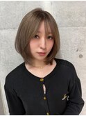 イメチェンヘアスタイル小顔に見せるヘアココアベージュ