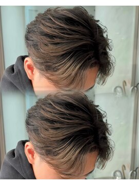 ステラ(STELLA) メンズ/バレイヤージュ/センターパート/ブリーチ＆ダブルカラー