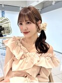 顔周りカット/韓国レイヤー/ブラウンカラー/ヘーゼルブラウン