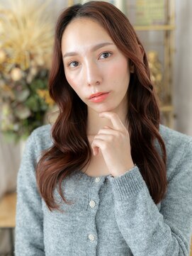 カバーヘア ブリス 志木南口駅前店(COVER HAIR bliss) 大人美人チェリーレッドひし形レイヤーカットh4志木20代30代40代