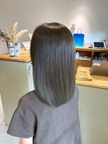 ラポール 蟹江(RAPPORT) 【髪質改善】艶サラ暗めアッシュグレージュミディ