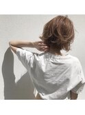 オレンジベージュ×ショートボブ        TRENCH