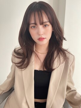 ノク(nok) モカグレージュ_カーキグレージュフェザーバングレイヤー