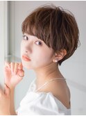 マッシュショート 大人可愛い うる艶髪 暖色系カラー 30代40代