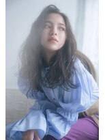 エールバイボヌール(Ere by Bonheur) ダークブルーブラック　ラフウェーブロング