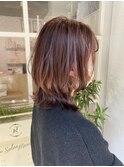 ピンクブラウン ハイライト