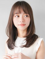 ショコラベージュ ボブルフ  ベビーバング カール くびれヘア